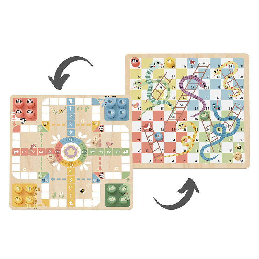 TookyToy - 2-in-1 Games - Ludo and Snakes & Ladders - Motherhood