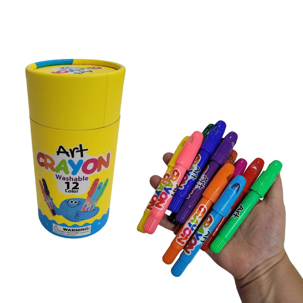 TookyToy - Twistable Washable Silky Crayons - 12 Colours