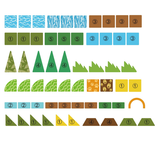 Magnetic Tiles - Safari Animals Set - 65 Pieces