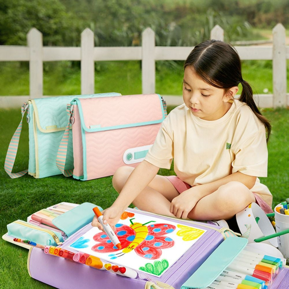 Mideer - Kids Drawing Art Set with Carry-on Bag - Pink - 75pcs