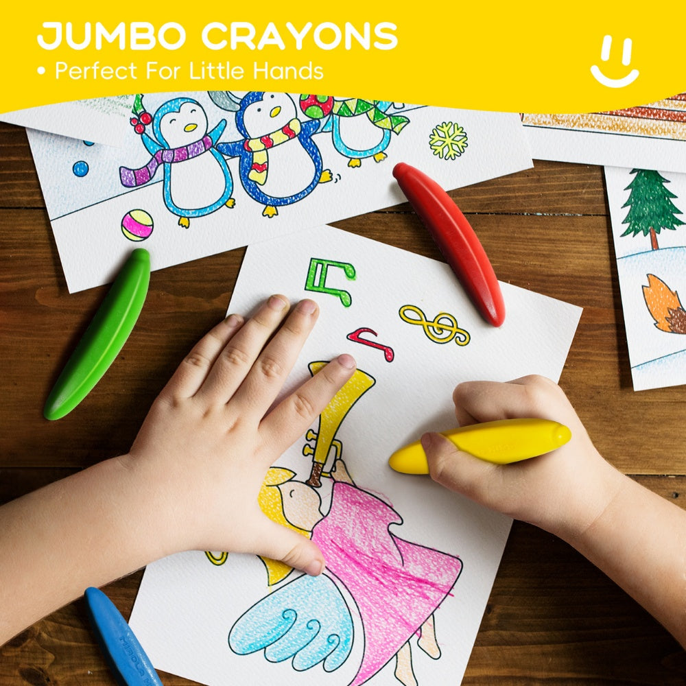 Jar Meló - Beeswax Crayons Banana Shape - 24 Washable & Non-Toxic Colours