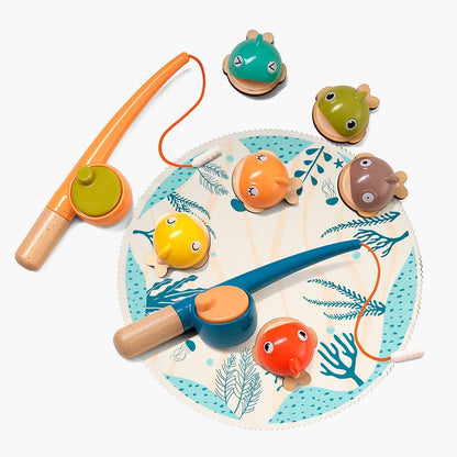 TopBright - Montessori Wooden Fishing Game - Kids Fine Motor Toy