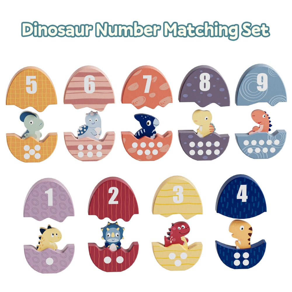 TopBright - Dinosaur Egg Number Puzzle - Counting Matching Toy 18pcs Age 2+