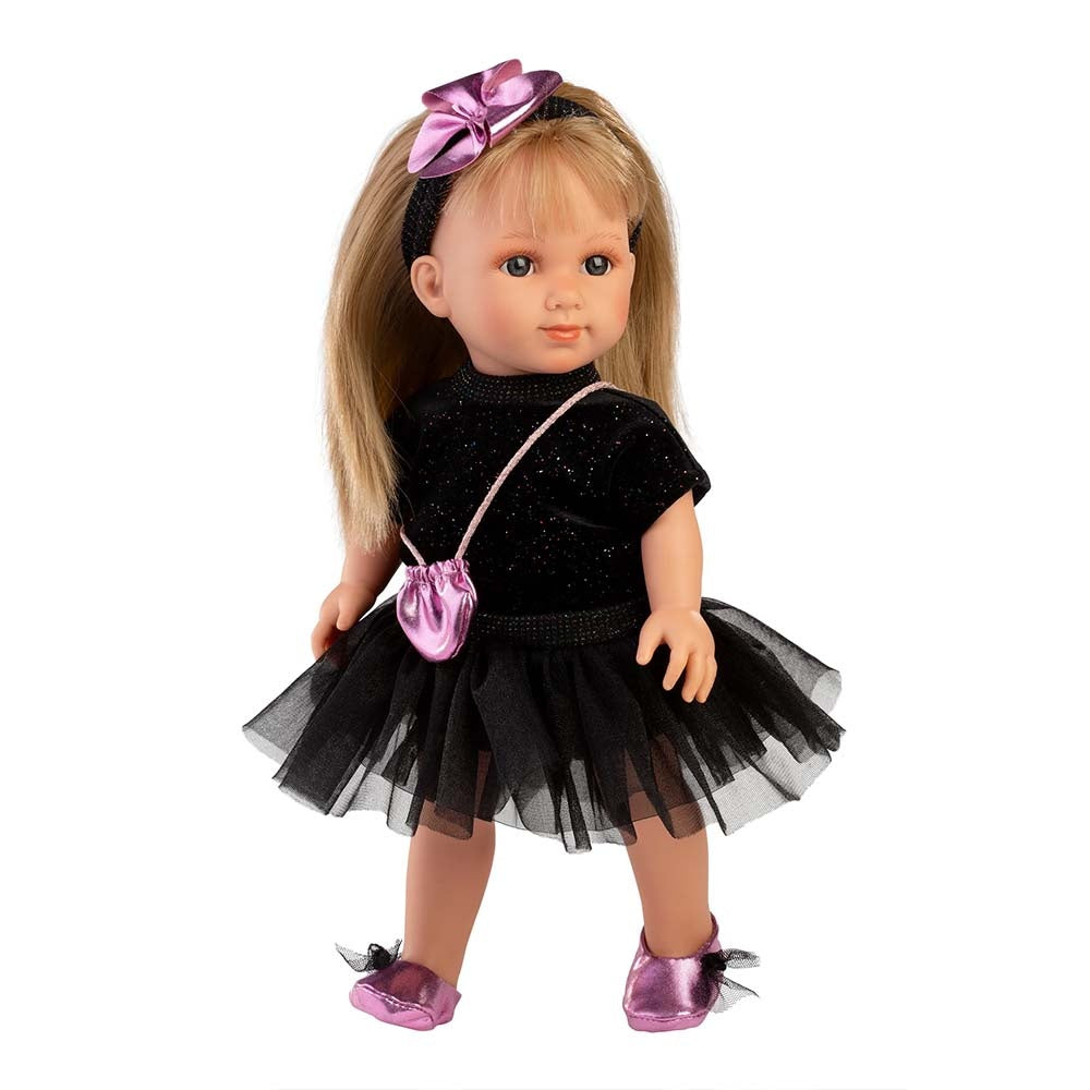 Llorens - Baby Girl Doll with Black Dress & Accessories: Elena - 35cm