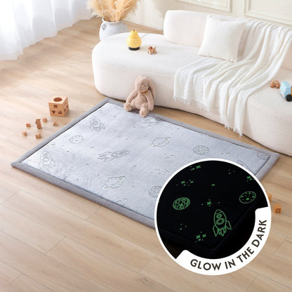 Hakuna Matte - GlowCloud Play Mat Carpet Glow in the Dark - Planets 170 x 120 x 2.5 cm