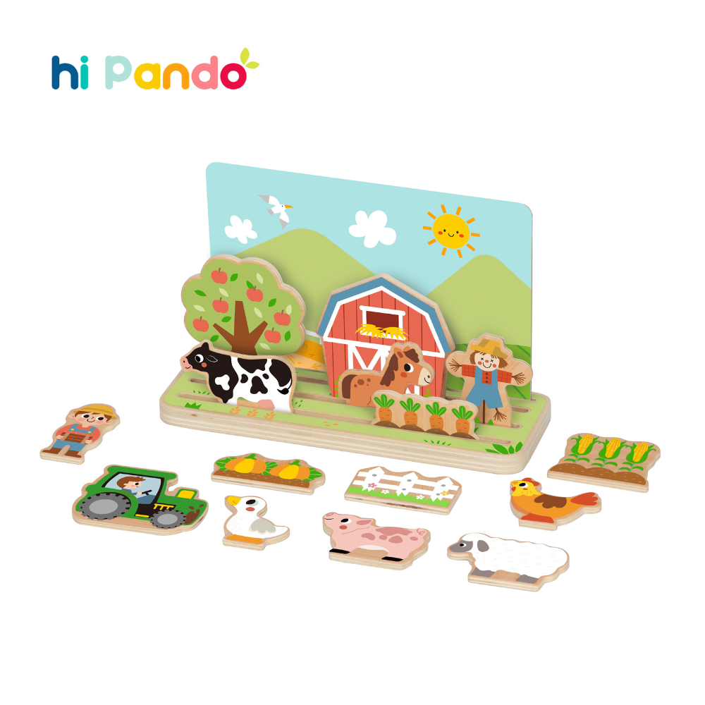 hi Pando - Pretend & Play - Wooden Space & Distance Learning Game - 22pcs
