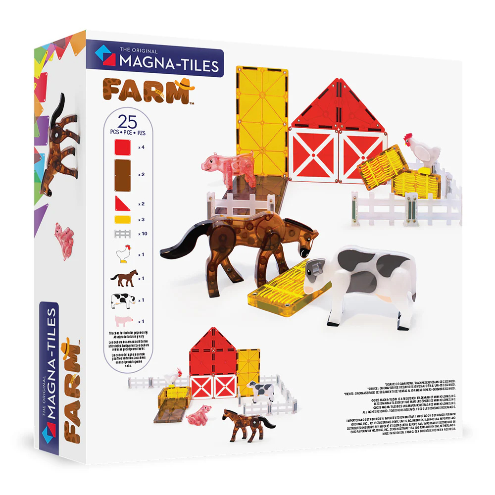 Magna-Tiles - Magnetic Construction Set - Farm Animals Set - 25pcs