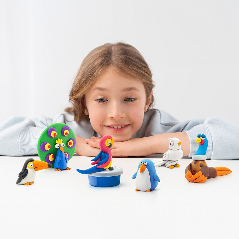 Hey Clay - Modelling Air-Dry Clay with Fun Interactive App - Birds, 15 cans