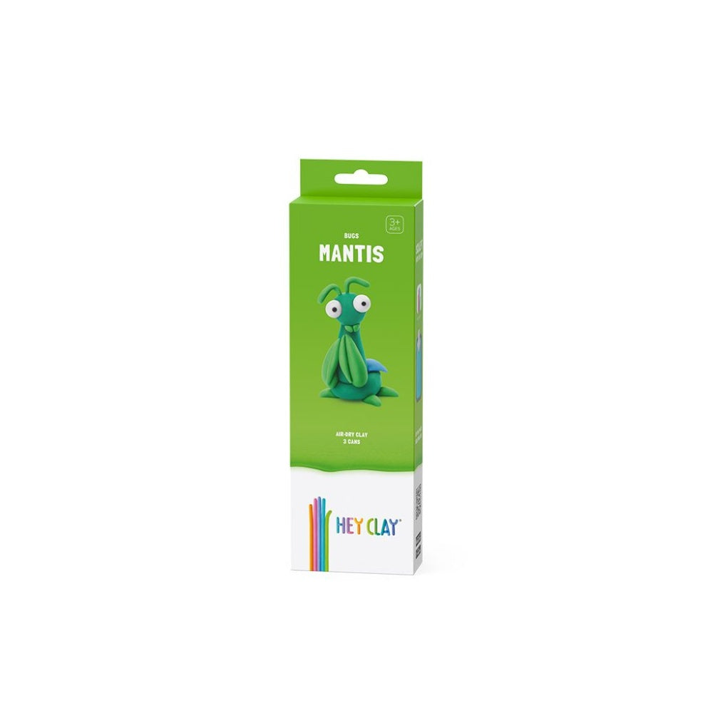 Hey Clay - Modelling Air-Dry Clay with Fun Interactive App - Mantis, series Bugs, 3 cans