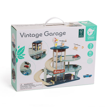 Classic World - Pretend & Play - Vintage Wooden Parking Garage