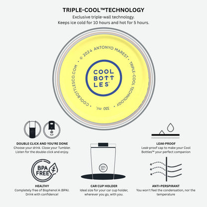 Cool Bottles - Triple-Insulated Travel Tumbler - Floral Madness 550ml