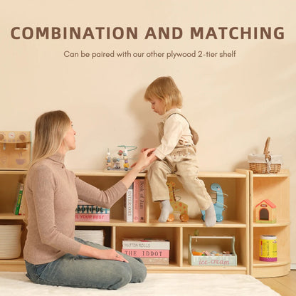 TookyToy - Wooden Corner Shelf and Toy Storage for Kids Room: Plywood 60x30cm
