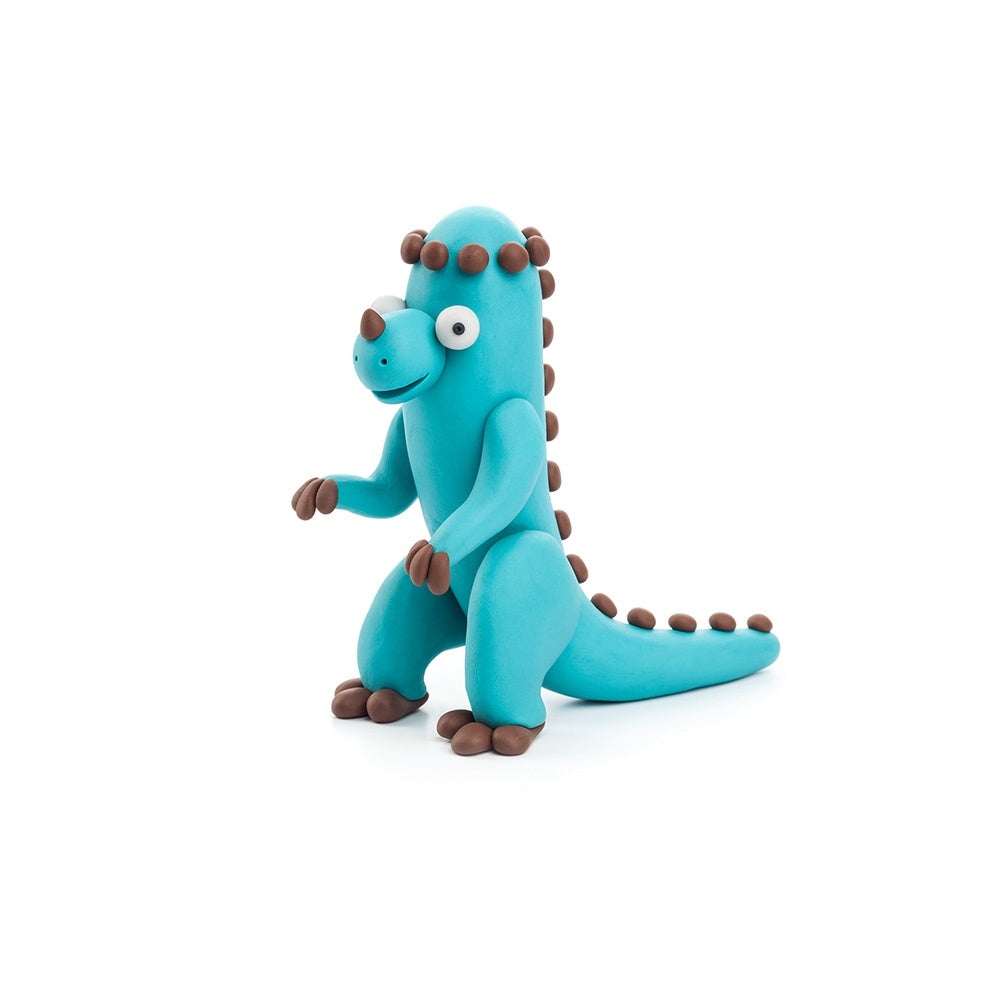 Hey Clay - Modelling Air-Dry Clay with Fun Interactive App - Stegosaurus, Pachycephalosaurus, Brachiosaurus, Series Dinos, 6 cans