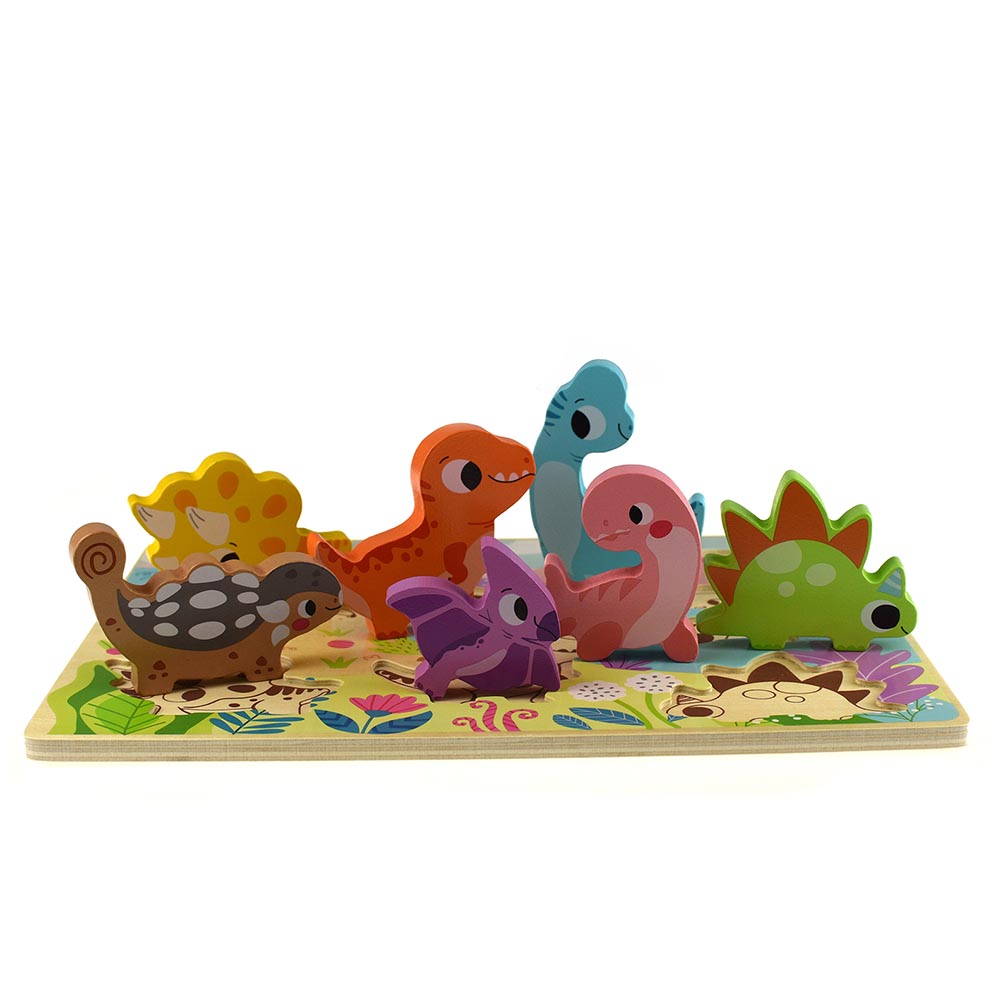 TookyToy - Wooden Chunky Dinosaur Puzzle - Motherhood