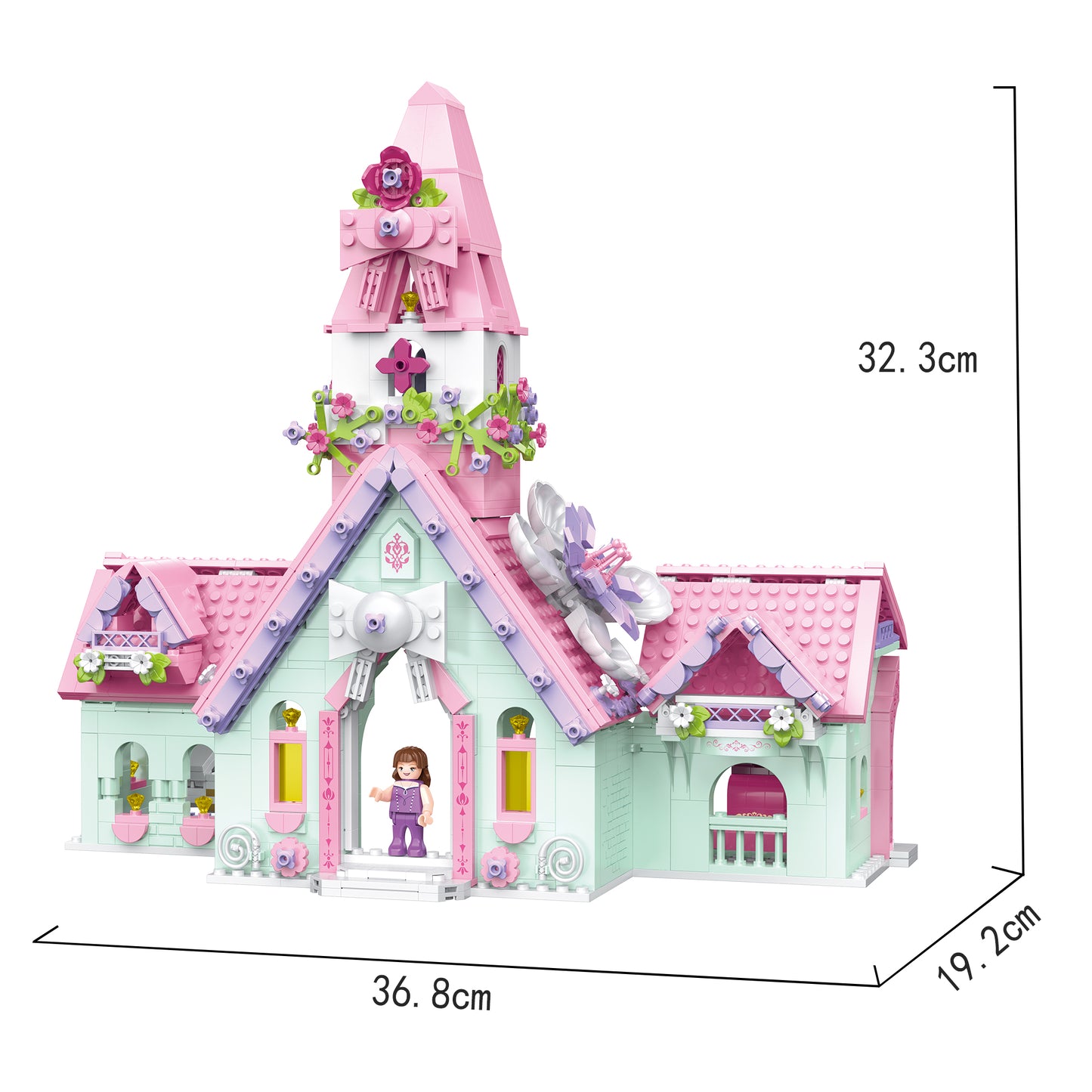 Cogo - Building Block Set - Fairytale Dream Chapel - 945 Pieces