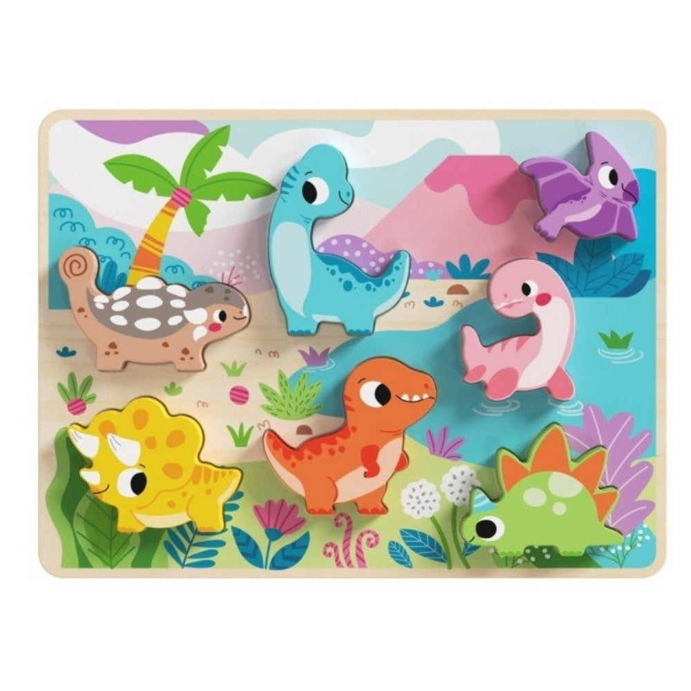 TookyToy - Wooden Chunky Dinosaur Puzzle