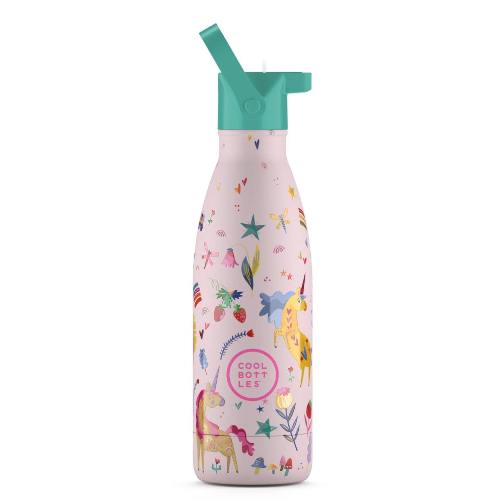 Cool Bottles - Kids Triple-Insulated Water Bottle - Funny Unicorns 350ml