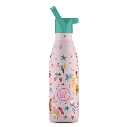 Cool Bottles - Kids Triple-Insulated Water Bottle - Funny Unicorns 350ml