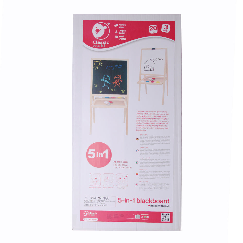 Classic World - 5-in-1 - Blackboard & Whiteboard Art Easel - 58 x 4 x 116 cm