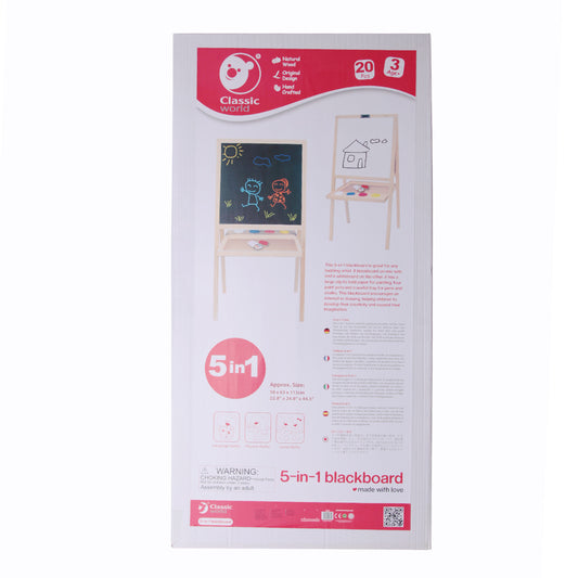 Classic World - 5-in-1 - Blackboard & Whiteboard Art Easel - 58 x 4 x 116 cm - Motherhood