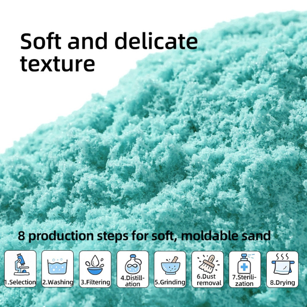 Mideer - Sweet Treat Magic Sand Play Set: 1kg Kinetic Sand with Sensory Bin, Moulds & Tools