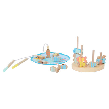 Classic World - Wooden Magnetic Fishing & Stacking Game