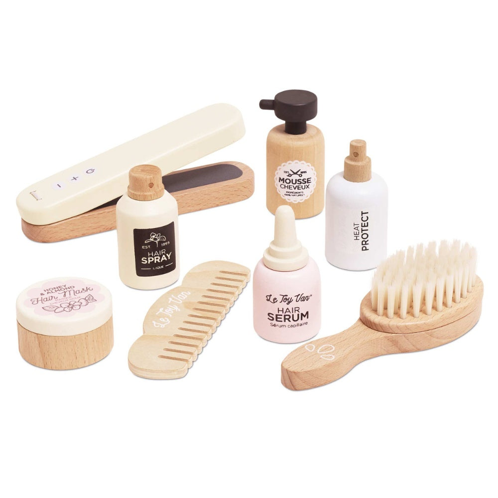 Le Toy Van - Wooden Hair Care & Straighteners Set - 8pcs