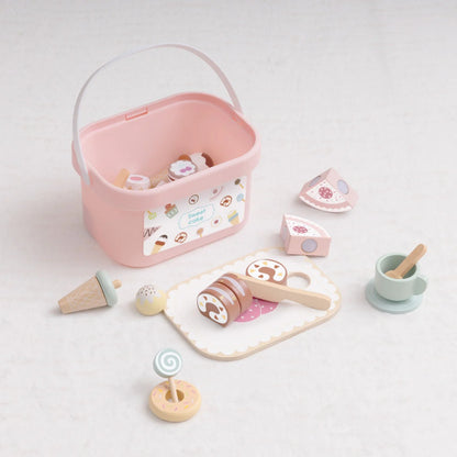 TookyToy - Wooden Tea Party Set in Portable Storage Box - 34 Pieces