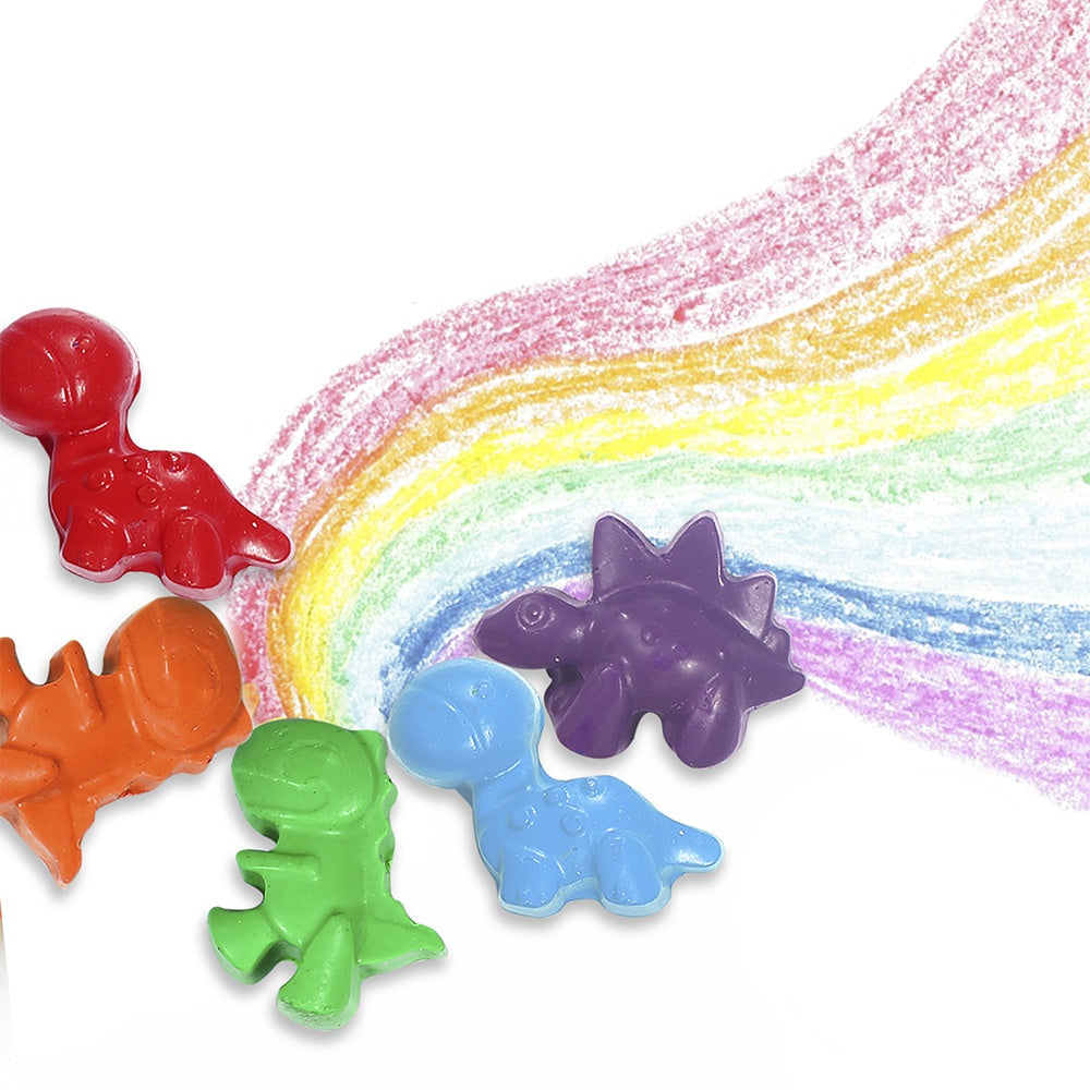 Jar Meló - Cute Dinosaur Beeswax Crayons - 12 Washable & Non-Toxic Colours