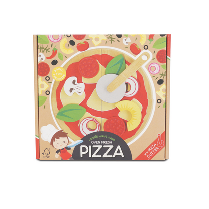 Le Toy Van - Wooden Pizza & Toppings with Slice Cutter - 13pcs