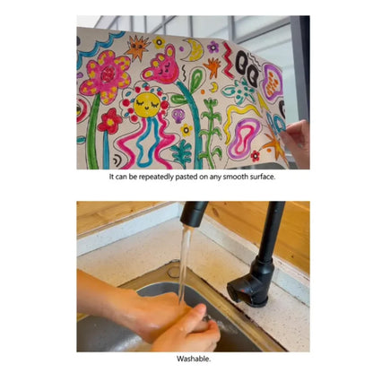 TookyToy - 2-in-1 Dot Art Painting Kit and Colouring Roll: 10 Colours - Motherhood