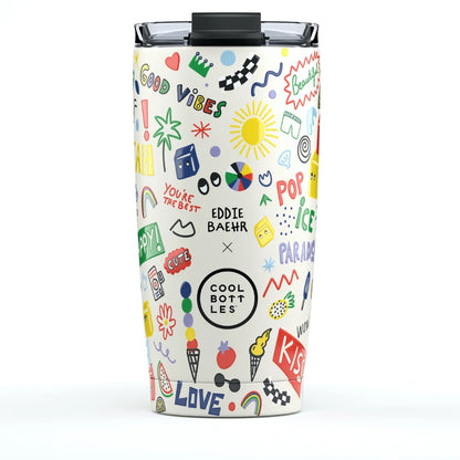 Cool Bottles - Triple-Insulated Travel Tumbler - Good Vibes 550ml