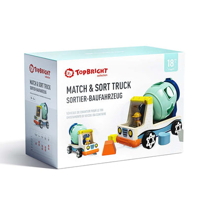 TopBright - Shape Sorting Truck with Wooden Blocks for Toddlers-**
