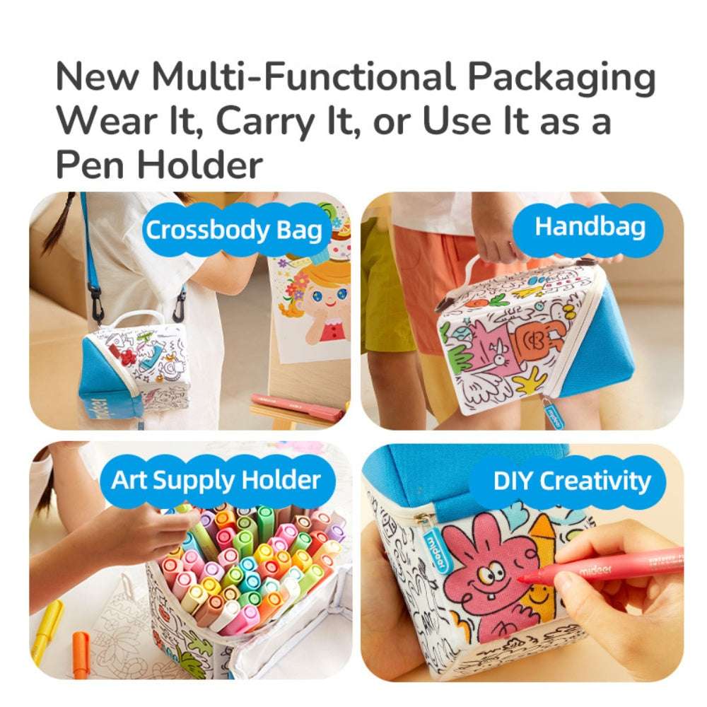 Mideer - Acrylic Markers with Doodle Bag - Brush Tip - 24 Colours