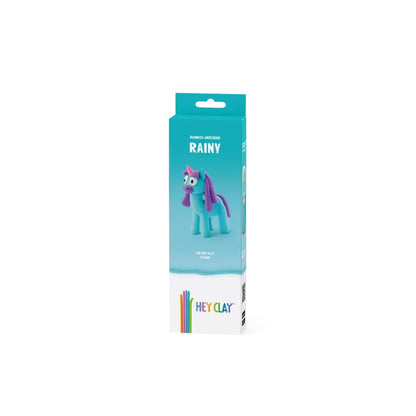 Hey Clay - Modelling Air-Dry Clay with Fun Interactive App - Rainy, Series Rainbow Unicorns, 3 cans