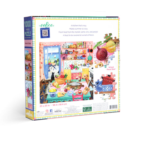 eeBoo - Pink Kitchen 1000 Piece Square Puzzle