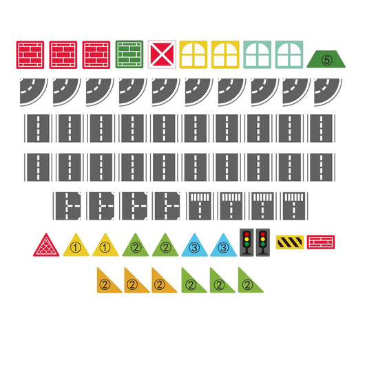 Magnetic Tiles - City Vehicles Set - 69 Pieces