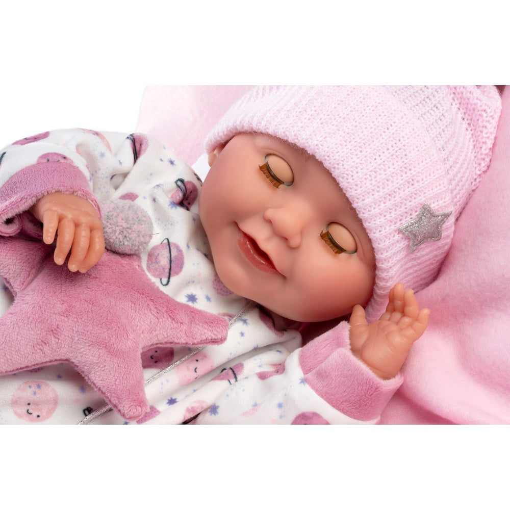 Llorens - Baby Girl Doll with Crying Mechanism, Clothing & Cushion: Heidi - 42cm
