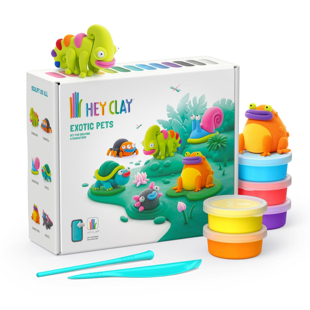 Hey Clay - Modelling Air-Dry Clay with Fun Interactive App - Exotic Pets, 15 cans
