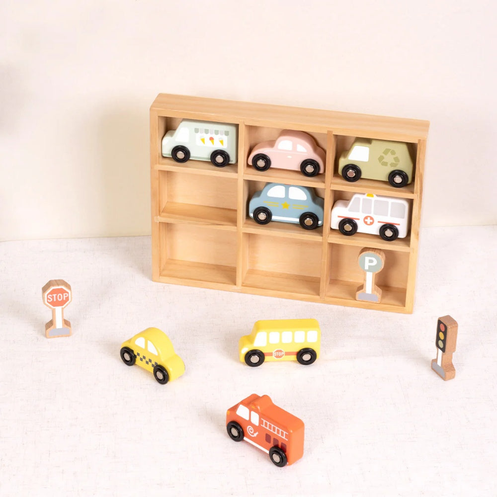 TookyToy - Transportation & Street Sign Set - 12 Piece Pastel Set