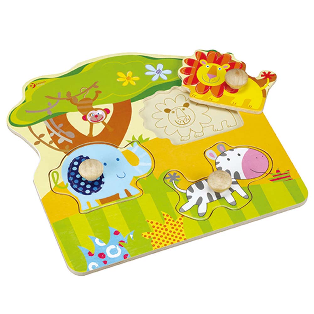 Classic World - Peg Puzzle - Wild Animals - 3pcs