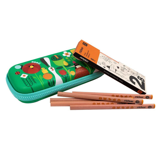 Mideer - Pencil Case - Spring Garden with Pencils