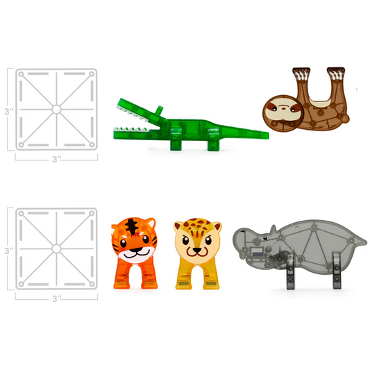 Magna-Tiles - Magnetic Construction Set - Jungle Animals Set - 25pcs