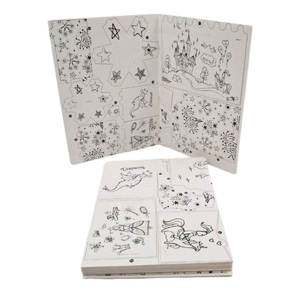 TookyToy - 3D Colouring Puzzle Book - Castles - 62 Pieces