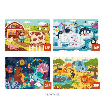 Mideer - Level Up Puzzles Set - 4-in-1 - Animals