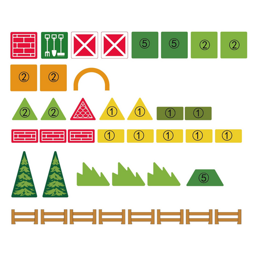 Magnetic Tiles - Farm Animal Set - 45 Pieces