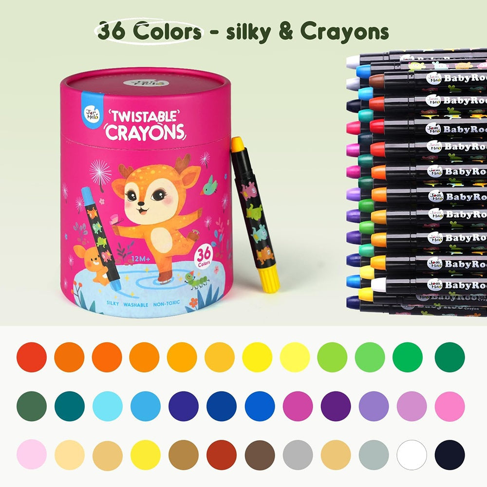 Jar Meló - Twistable Silky Crayons - Washable - 36 Colours