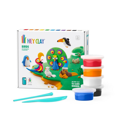 Hey Clay - Modelling Air-Dry Clay with Fun Interactive App - Birds, 15 cans