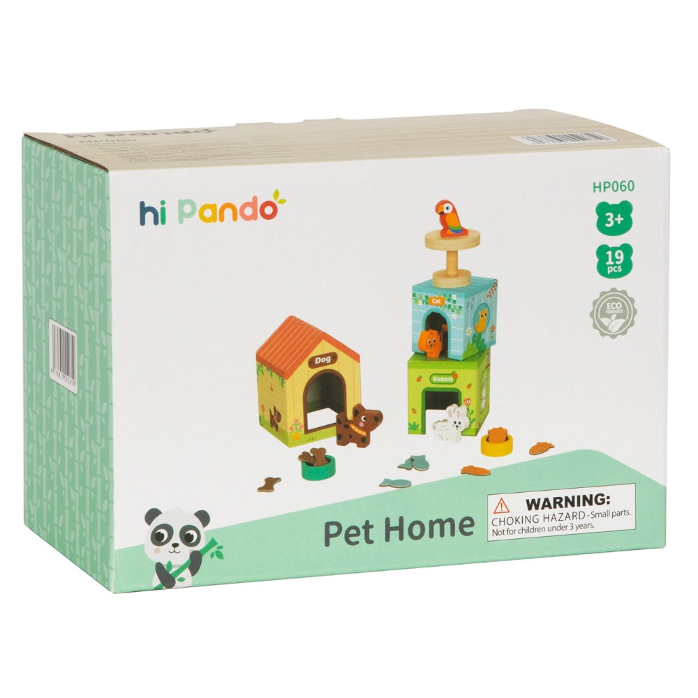 hi Pando - Wooden Pet Home Play Set - 19pcs