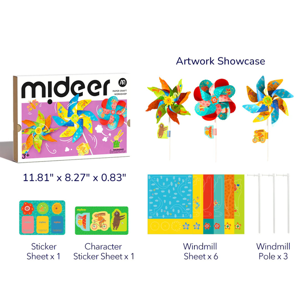 Mideer - Origami Paper Craft Kit: Windmill Kingdom